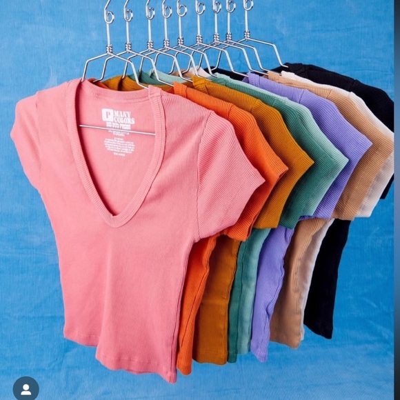 Big Bud Press Tops - Big Bud Press Short Sleeve V Neck - XXS